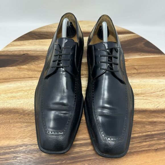 Mezlan Black Leather Oxford Lace Up Square Toe Dress Shoes Men’s Size 10 M main image 6